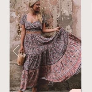 SPELL & THE GYPSY JASMINE MAXI SKIRT (Navy) MEDIUM